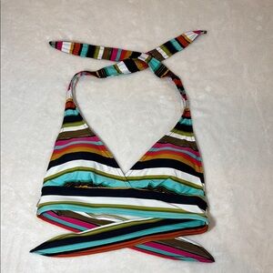 Captiva multi-color striped halter bikini top. Size tag removed. See photos.